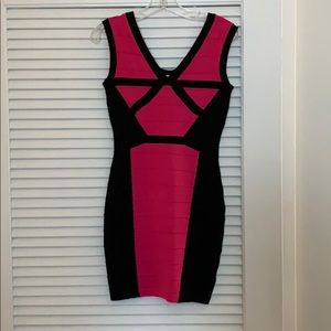 NWT Pink Rose Fushia/Black HOT Dress